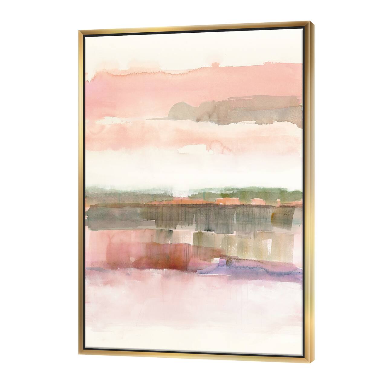 Designart - Influence of Line and Color - Traditional Floral Canvas in Gold Frame